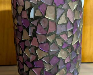 Home Interiors Decorative Candle Holder Purple Pink Mosaic 13497 