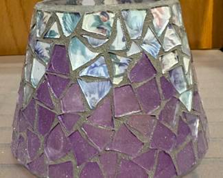 Home Interiors candle shade - purple mosaic