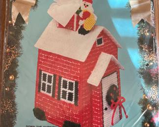 Christmas Cross Stitch Tissue Box Cover