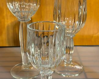 Home Interior Ribbed Crystal Candle Holders Set of 3