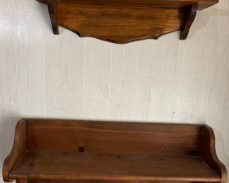 Wooden shelves
