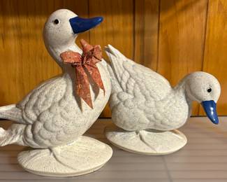 Ceramic White & Blue Geese