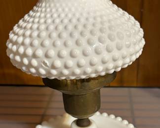 Milk Glass Hobnail Lamp