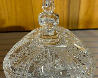 Vintage Anna Hutte Bleikistrall German 24% Cut Lead Crystal Cand Dish