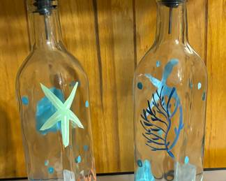 Oil and Vinegar Bottles Beach Scene