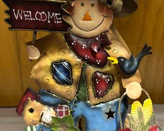 Home Interiors candle holder - Scarecrow