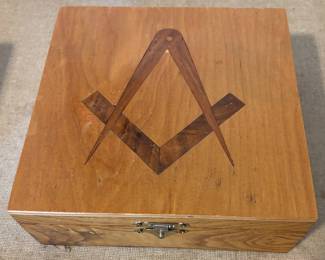 Handmade Masonic wooden box