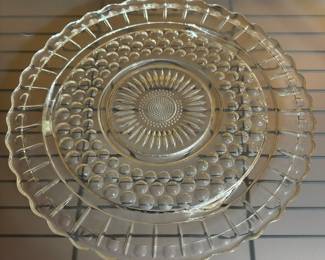Footed Vintage Federal Glass Cake Plate