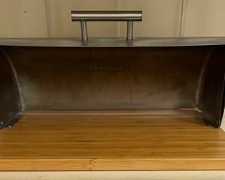 Stainless and wood bread box