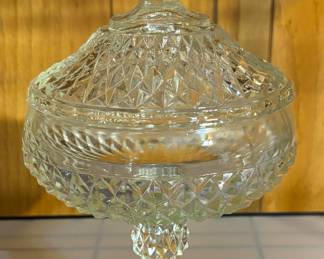 Indiana Glass Tall Diamond Candy Dish