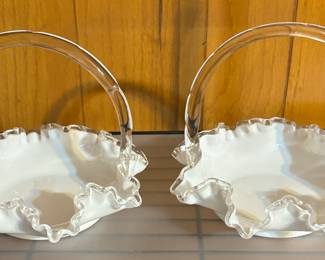 Fenton Silver Crest Ruffled Edge Basket