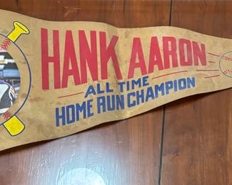 Hank Aaron 1974 Braves All Time Home Run Champion Picture Pennant