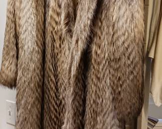 Full length exotic fur coat possibly coyote ...