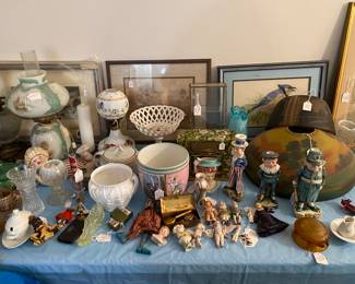 Lamp shades, Lamps, art, dolls