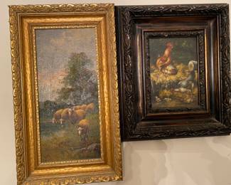 Original Art Sheep oil painting and Edith Hume