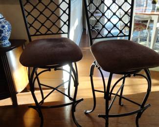 The Pair of Bar Stools are Heavy/Swivel/Clean