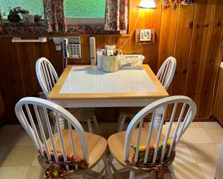 This is the dining table and matching chairs that are neither super fancy nor super basic.  They are just right.