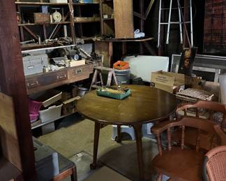 There is a fairly nice round dining table that could be yours.  Come on by to see each piece in detail