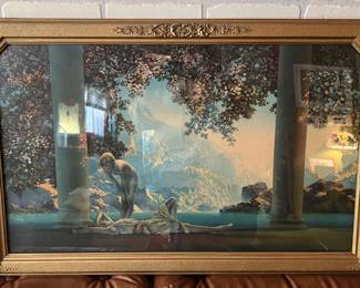 This Maxfield Parrish print is available as well.  It has an unusual frame, where the upper corners are chamfered, while the lower corners are not.