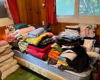 In this sale, you can certainly find plenty of bedding, clothing, and a twin bedframe.