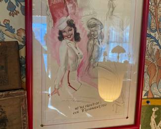 framed pin up art