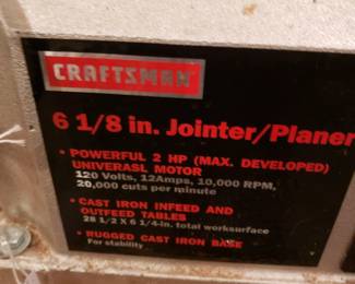 S3 - $150. Craftsman Jointer Planer. 