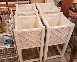 S10 - $40 each. Vintage Painted Wooden Planters