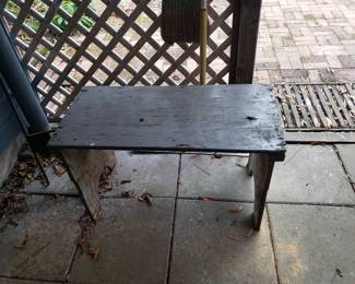 C15 - $20 primitive bench measures 17" wide x 36" long x 21" tall.