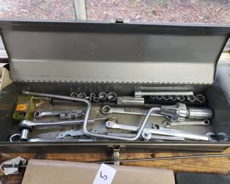 T71 - $35. Craftsman Tool Box and Socket Set. 
