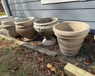 Y2 - Plastic Planters $5 - $10 depending on size & condition. 