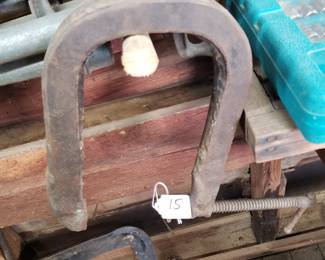 T85 - $15. Large Cast Iron Clamp. 