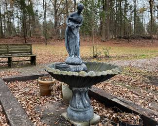Y15 - $750. Water Fountain measures 64" tall. Moves in 3 pieces. Very heavy but has a hole through it for the fountain parts/water to flow. Fountain parts are NOT included. 