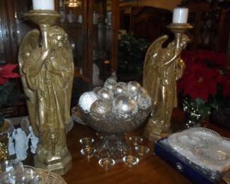 2 Large Angel candle holders