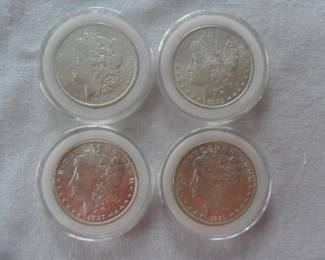 4 Very nice Morgan Silver Dollars