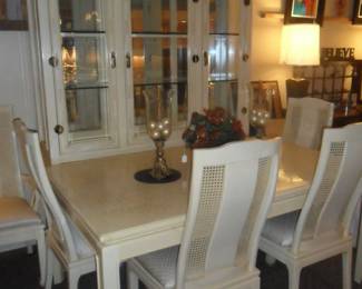 Nice Cream Colored Dining set with matching hutch