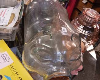 Large 3 gallon glass Pig Bank