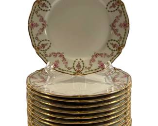 Dining Room | Beautiful set of 12 Haviland Limoges dessert plates.
