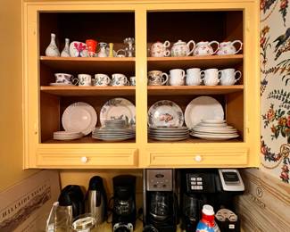 Kitchen | More fine china, several working coffee pots, and an eclectic collection of homemade crafts.