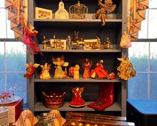 Library | A heavenly collection of angels and other Christmas decor.
