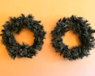 Christmas Decor | Matching pair of greenery wreaths ready to be decorated or hung as they are.