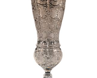 Dining Room | Monumental hand-cut American Brilliant footed vase (measures 24 inches tall)