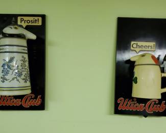 The West End Brewing Company Utica Club Stein Cheers & Prosit Schultz & Dooley The Hollis Press - They Light Up!