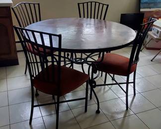 Copper wrapped table w/ 4 chairs