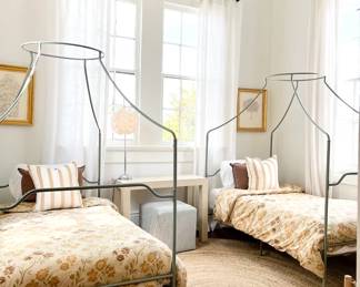 drapes, side tables, rugs, and various small bedroom items (twin beds and lighting TBD)