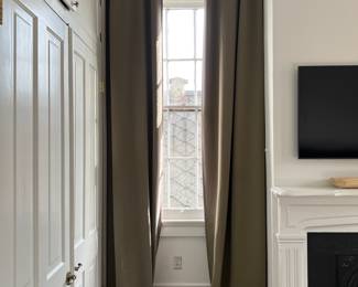 olive green drapes upstairs (8 total panels)