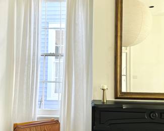 10 individual drapery panels downstairs, 120"l each. hardware included