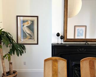 burled dining set close up. mirror nfs, audubon TBD