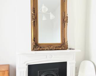 large vintage gold leaf mirror (chair NFS)