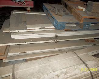 a stack of old doors, hopefully we'll get these standing prior to the sale!