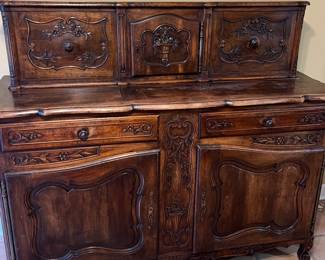 Late 1800s French enfilade with a rare detachable top cabinet!